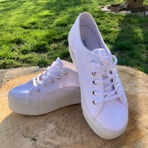 White Platform Sneakers size 8.5